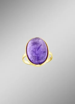 Damenring mit echt Amethyst-Cabochon