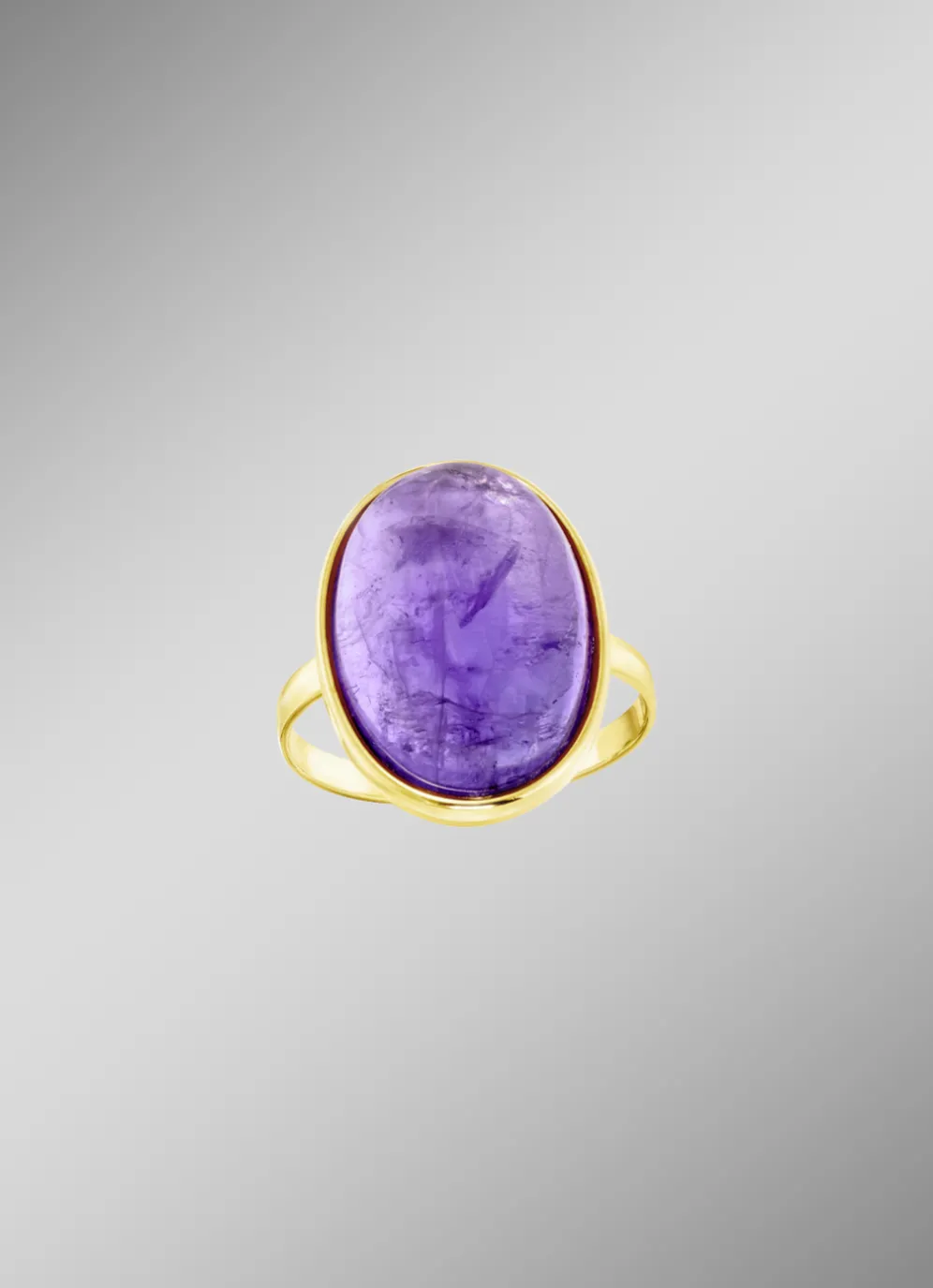 Damenring mit echt Amethyst-Cabochon