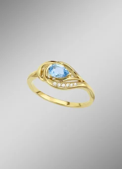 Damenring mit echtem Blautopas