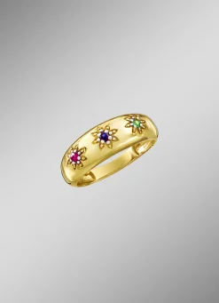 Damenring mit echten Edelsteinen im Sternendesign