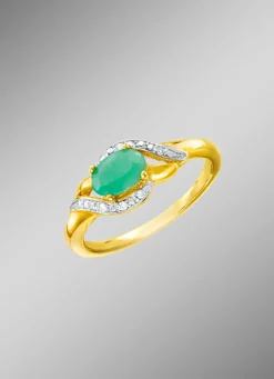 Damenring mit Smaragd und Diamanten