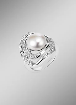 Damenring mit Süßwasser-Zuchtperlen