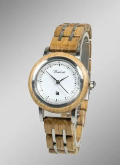 Damenuhr mit Band aus französischen Allier Eichenholz