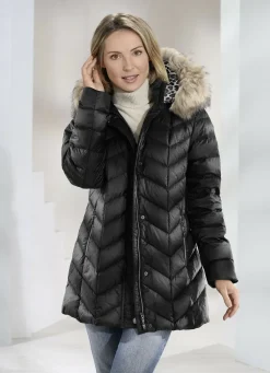 Daunenjacke mit abnehmbarer Kapuze