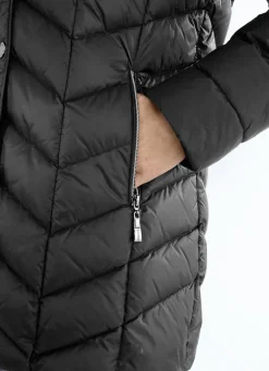 Daunenjacke mit abnehmbarer Kapuze