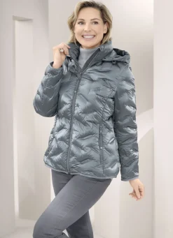 Daunenjacke mit abnehmbarer Kapuze