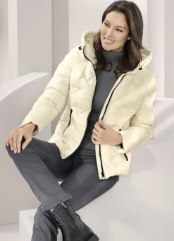 Daunenjacke mit fester Kapuze