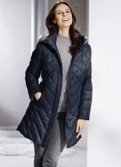 Daunen-Kurzmantel mit abnehmbarer Kapuze