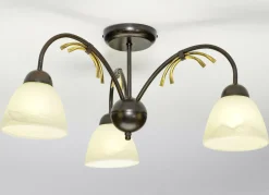 Deckenleuchte mit Gestell aus Eisen