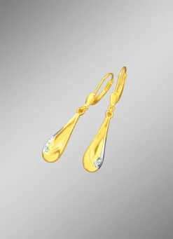 Dekorative Ohrringe in Bicolor mit Diamanten