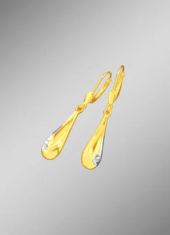 Dekorative Ohrringe in Bicolor mit Diamanten