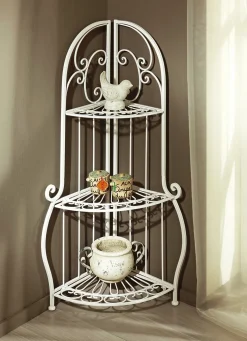 Dekoratives Eckregal aus Eisen