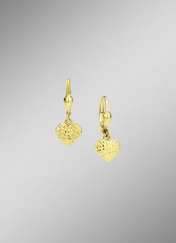 Diamantierte Herz-Ohrringe aus Gold 585/- fein