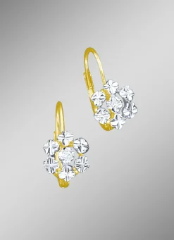 Diamant-Ohrringe in Blütenfrom mit 2 lupenreinen Brillanten