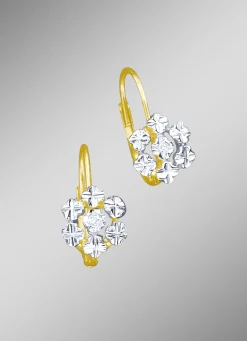 Diamant-Ohrringe in Blütenfrom mit 2 lupenreinen Brillanten