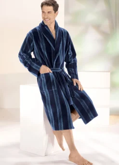 Doubleface-Bademantel mit Schalkragen