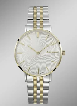 Dugena-Quartz-Damenuhr mit Edelstahlbandgehäuse