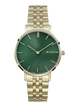 Dugena-Quartz-Damenuhr mit Edelstahlbandgehäuse