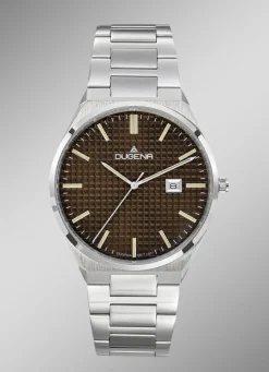 Dugena-Quartz-Herrenuhr mit Edelstahlbandgehäuse