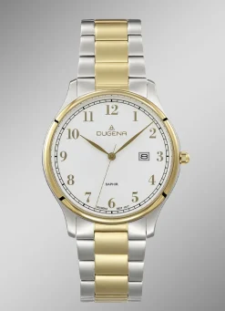 Dugena-Quartz-Herrenuhr mit Edelstahlbandgehäuse