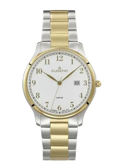 Dugena-Quartz-Herrenuhr mit Edelstahlbandgehäuse