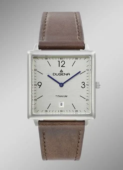 Dugena-Quartz-Herrenuhr mit robustem Titangehäuse