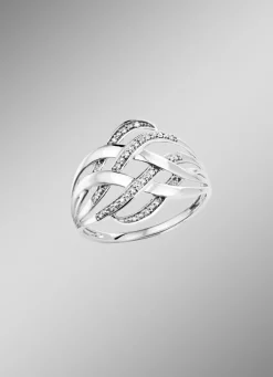 Durchbrochener Damenring mit 19 Diamanten