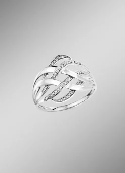 Durchbrochener Damenring mit 19 Diamanten