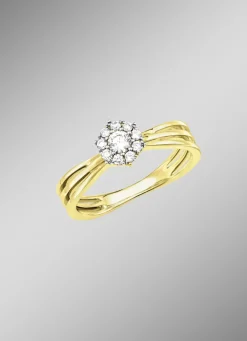 Durchbrochener Damenring mit 10 Brillanten