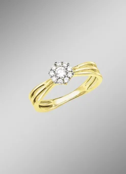 Durchbrochener Damenring mit 10 Brillanten