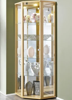 Eck-Vitrine mit LED-Beleuchtung