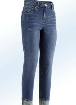 Edel-Jeans in 7/8-Länge mit hübschem Glitzersteinchenbesatz