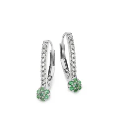 Edle Ohrringe mit 18 Diamanten und echt Smarad