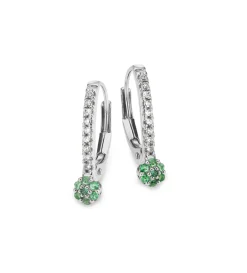 Edle Ohrringe mit 18 Diamanten und echt Smarad