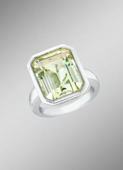 Effektvoller Damenring mit echt grünem Amethyst