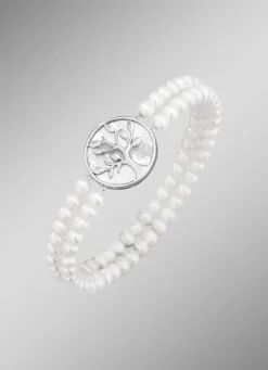 Elastisches 2-reihiges Armband mit Süßwasser-Zuchtperlen