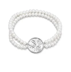 Elastisches 2-reihiges Armband mit Süßwasser-Zuchtperlen