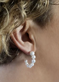 Elegante Creolen mit Süßwasser-Zuchtperlen