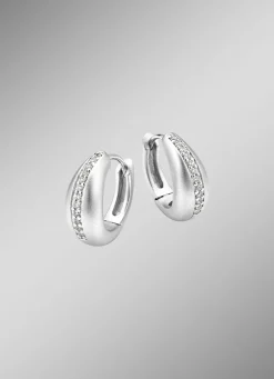 Elegante Creolen mit synth. Zirkonia