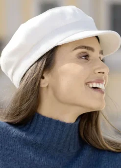 Elegante Damen-Ballonmütze, mit rückwärtigem Elastikeinsatz