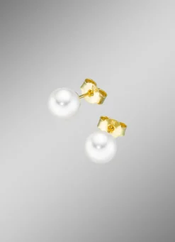 Elegante Ohrstecker aus Gold mit Akoya-Perlen