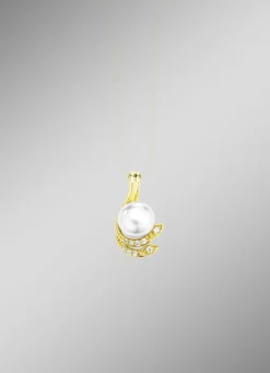 Eleganter Anhänger mit Süßwasser-Zuchtperle und synth. Zirkonia