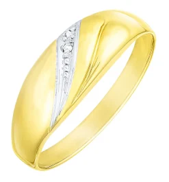 Eleganter Damenring in Bicolor mit Diamant