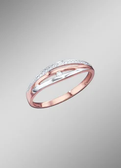 Eleganter Damenring in Bicolor mit Brillanten