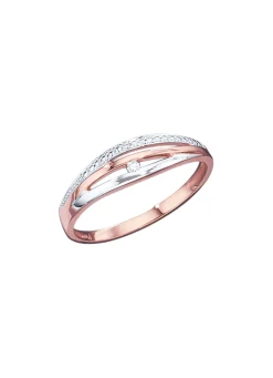 Eleganter Damenring in Bicolor mit Brillanten