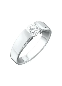 Eleganter Damenring in Weißgold mit Brillant