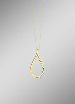 Eleganter Tropfen-Anhänger mit synth. Zirkonia