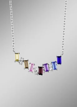 Eleganz in Silber: Halskette mit synth. Zirkonia