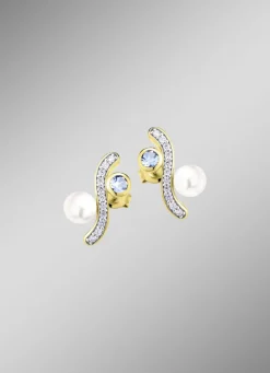 Eleganz mit einem Hauch von Farbe – Vergoldete Ohrstecker