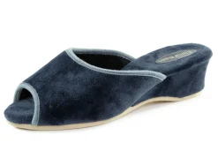 ELENA EDEN Samt-Pantolette mit Kontrast-Einfassung